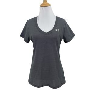 Under Armour Shirt Womens XS Extra Small HeatGear Loose Tech Ticker V Neck Tee